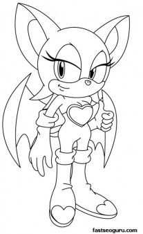 Free Printable Sonic The Hedgehog Rouge Coloring Pages For Kids
