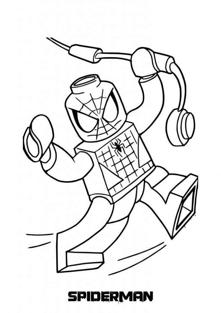 Incredible And Also Beautiful Lego Spiderman Coloring Pages