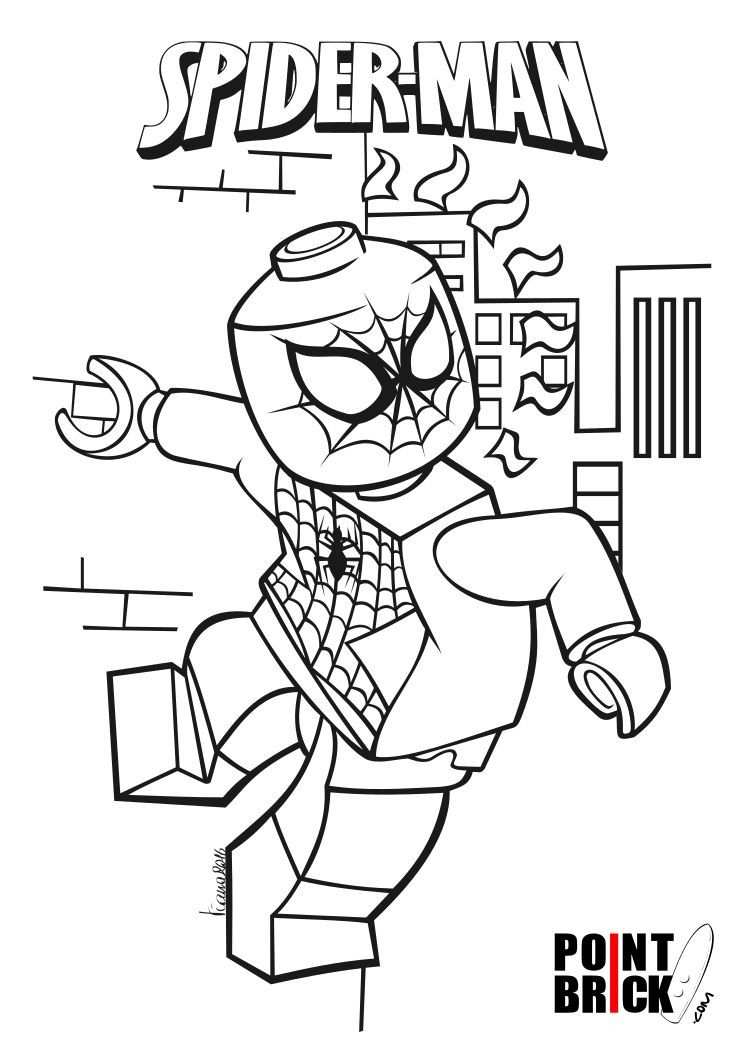 Lego Spiderman Coloring Pages With Images Superhero Coloring