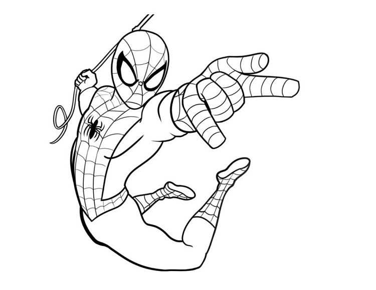 Easy Spiderman Coloring Page Met Afbeeldingen Kleurplaten