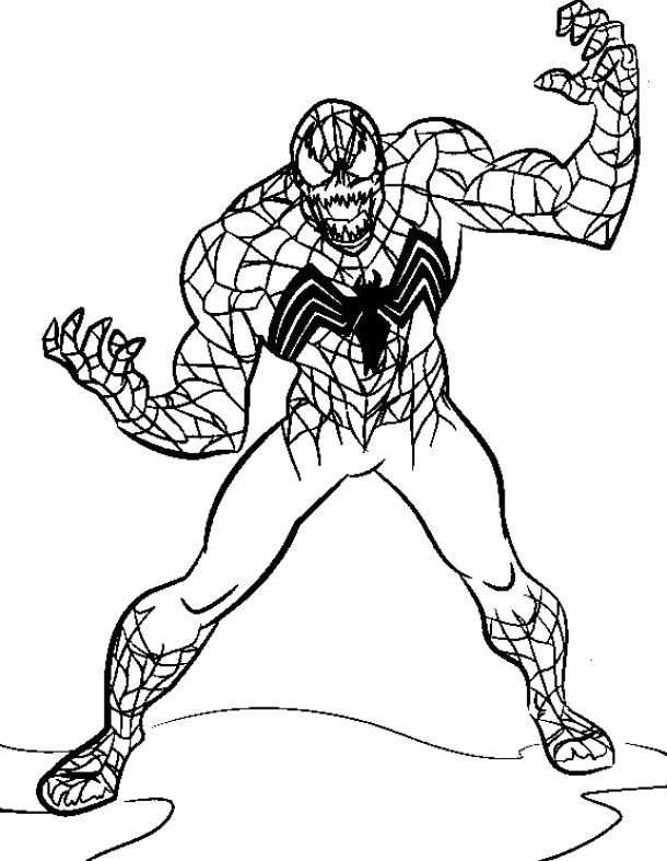 The Evil Venom Spiderman Coloring Pages Spiderman Cartoon