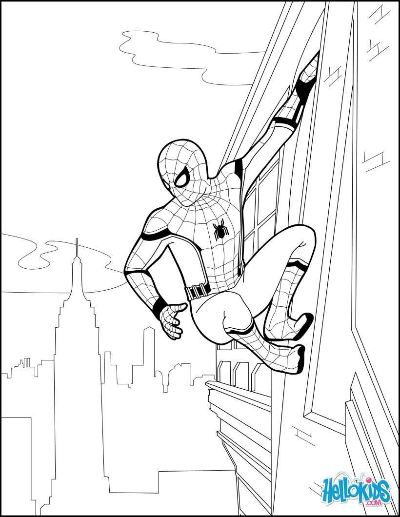 Spiderman Coloring Page From The New Spider Homecoming Movie More