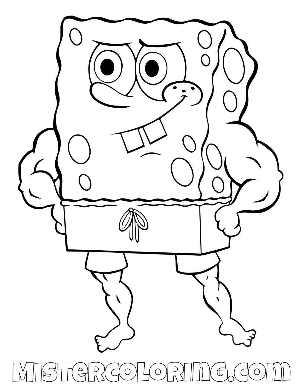 Spongebob Fake Muscle Spongebob Squarepants Coloring Pages For