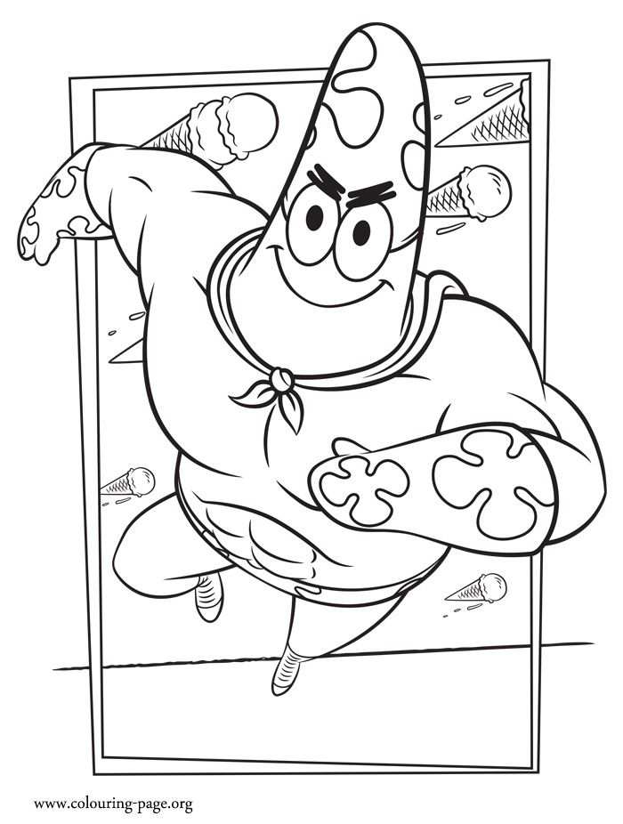 Color In This Coloring Page Of Patrick As A Superhero