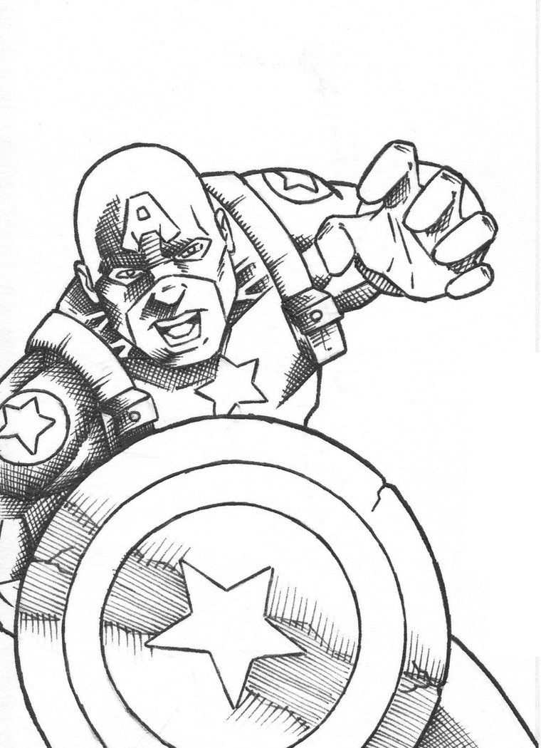 Free Printable Superhero Captain America Coloring Pages For Kids