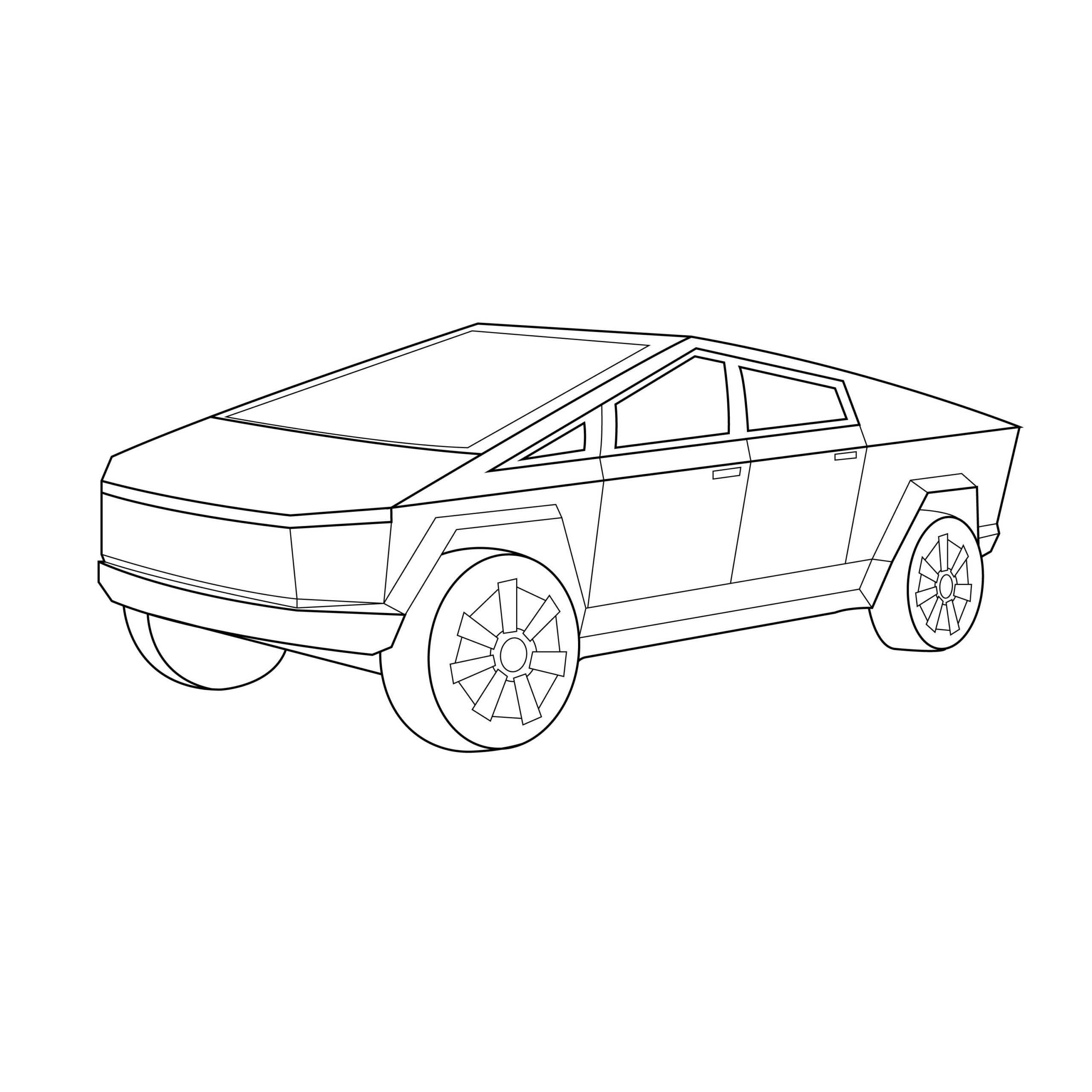 Line Drawing Of The Tesla Cybertruck In 2020 Line Drawing