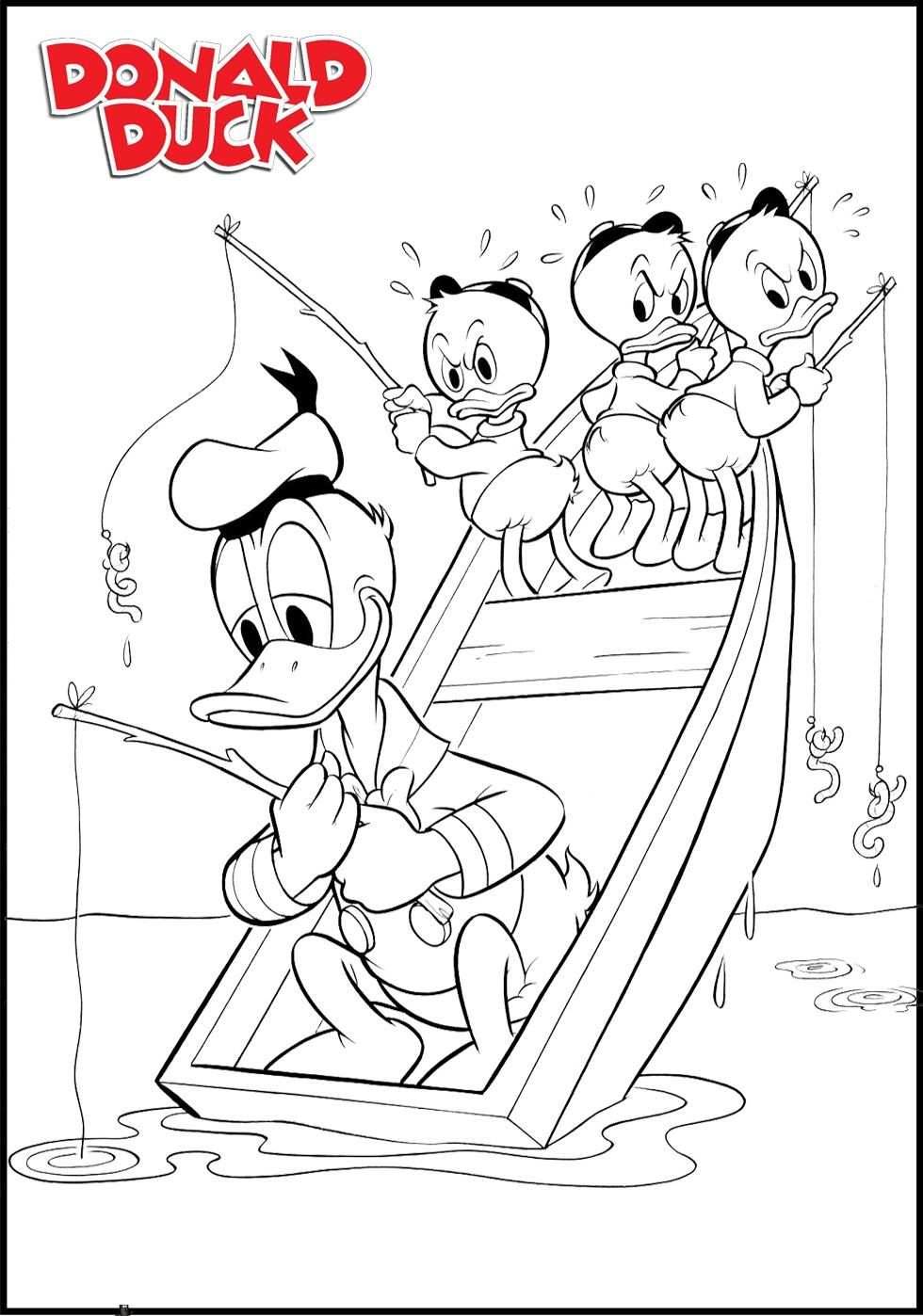 Donald Duck Kleurplaat Printen 16 Kleurplaten Kleurboek Disney