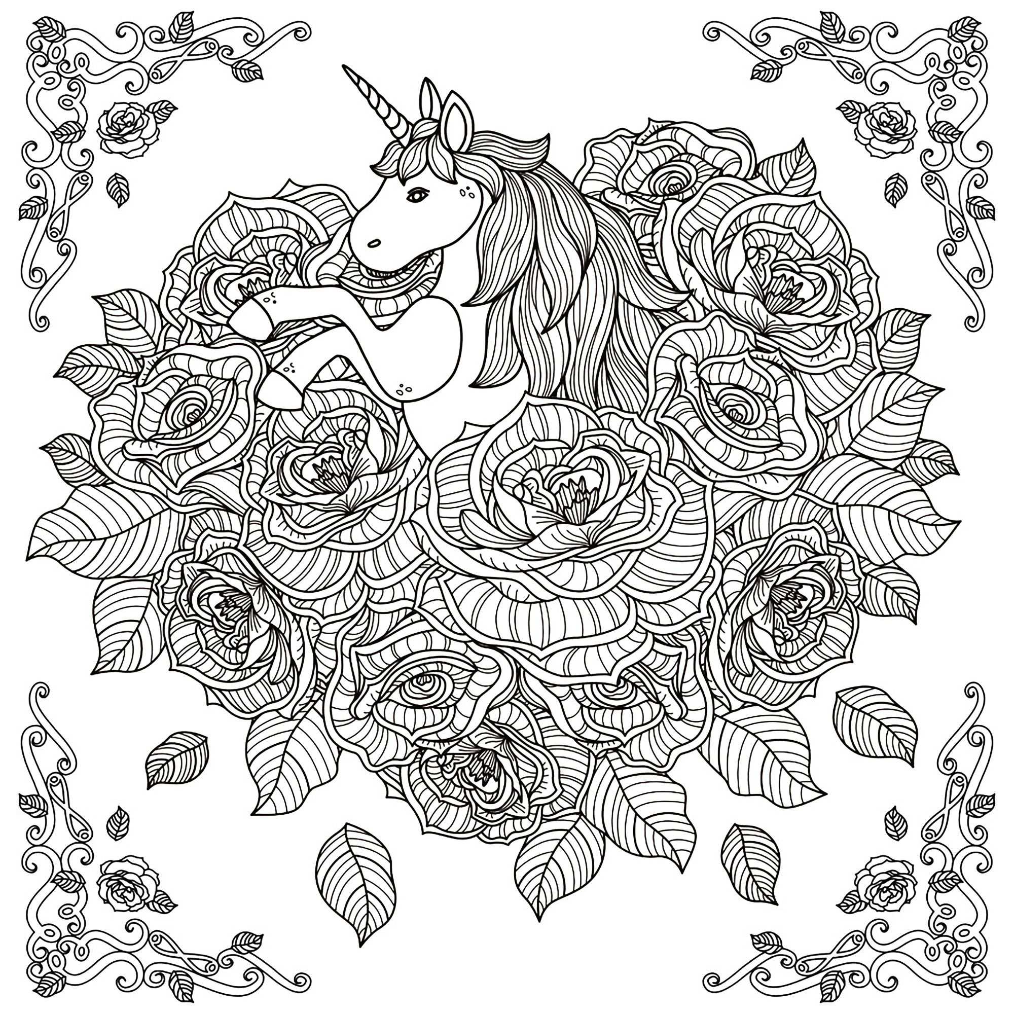 Unicorn Coloring Page For Adults Printable1 Jpg 2 500 3 300 Pixels