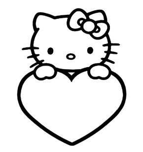 Hello Kitty Met Een Hart Hello Kitty Valentijnen En Kleurplaten