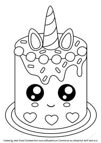 Unicorn Cake Coloring Pages Unicorn Coloring Pages Mermaid