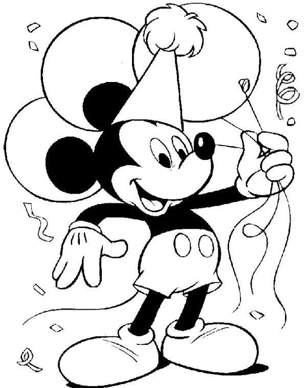 Mickey Mouse Party Coloring Page Met Afbeeldingen Kleurplaten
