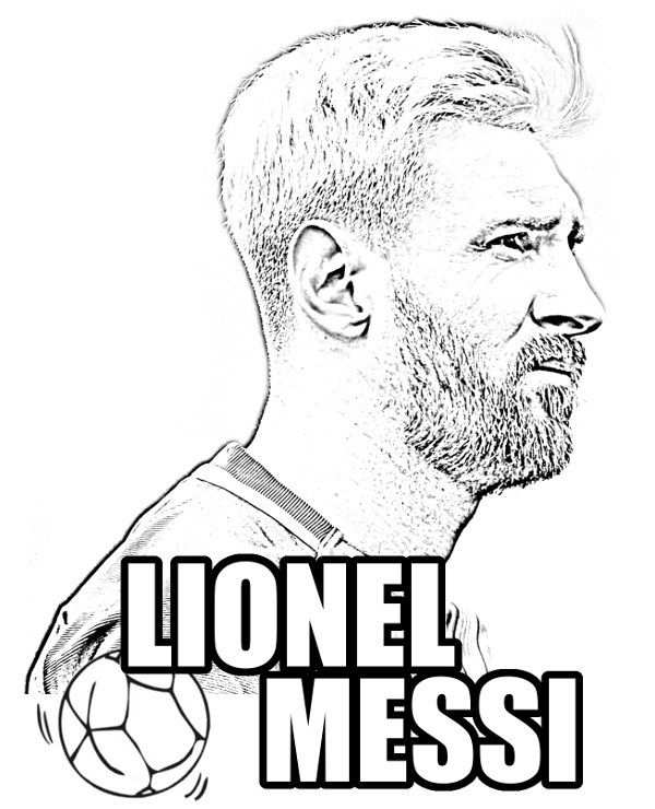 Kleurplaat Voetballer Messi
