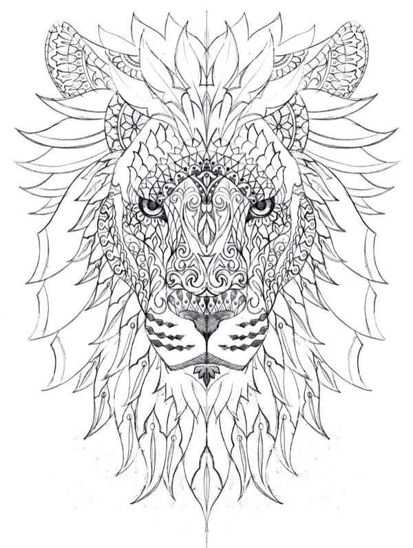 Fantasie Leeuw Avec Images Coloriage Difficile Coloriage