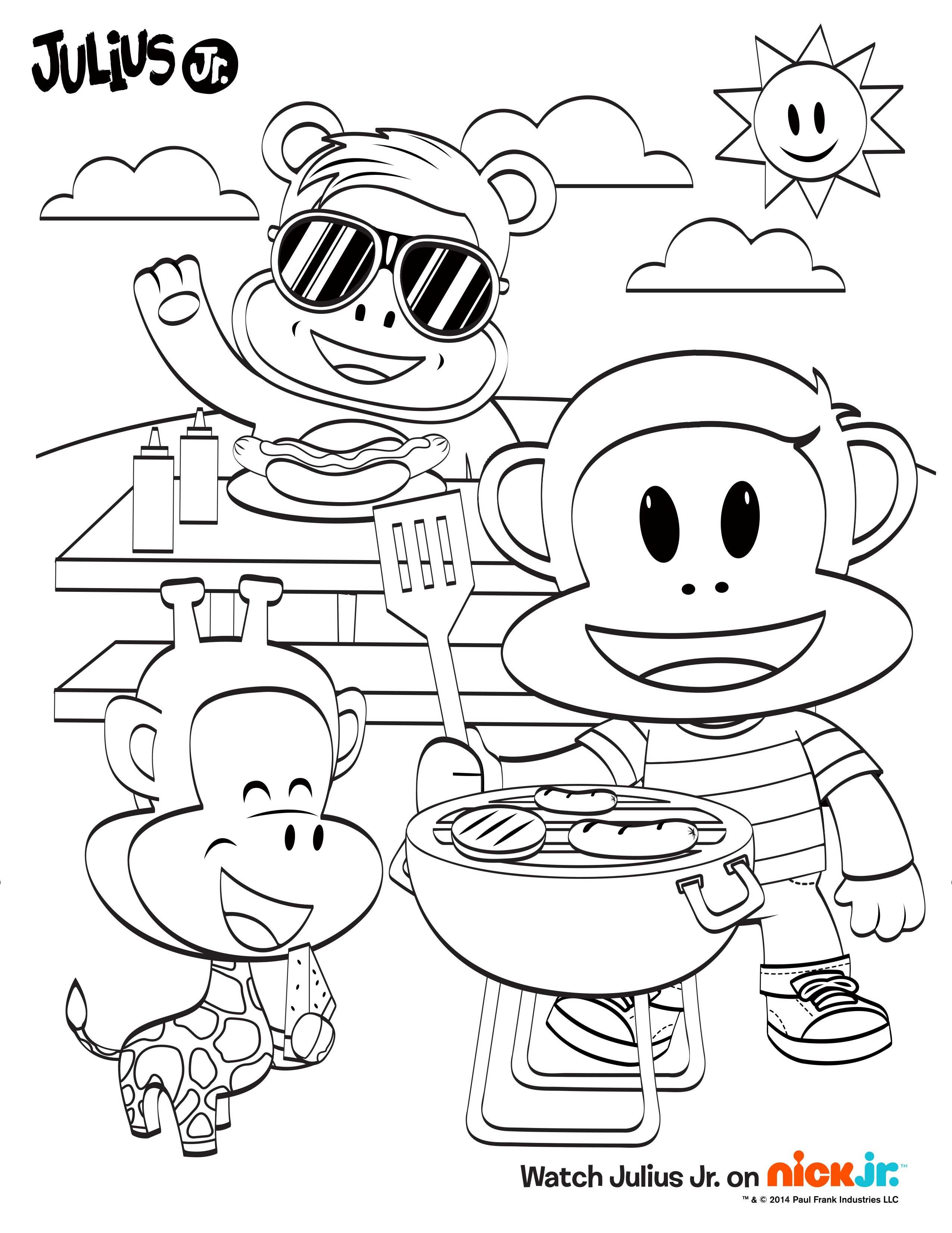 It S Bbq Time With Julius Jr Join Us And Help Color In Julius Jr
