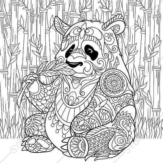 Panda Bear Coloring Page Adult Coloring By Coloringpageexpress