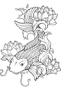 Tattoo Art Of Classic Koi Fish Mandala Kleurplaten Kleurplaten