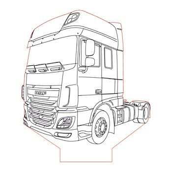 Daf Xf 106 Truck 3d Illusion Lamp Plan Vector File Com Imagens