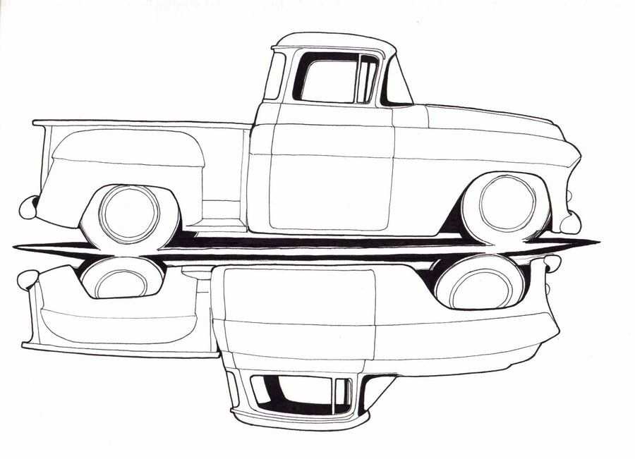 Old Truck Drawings 1957 Chevy Truck By Kltcustoms On Deviantart