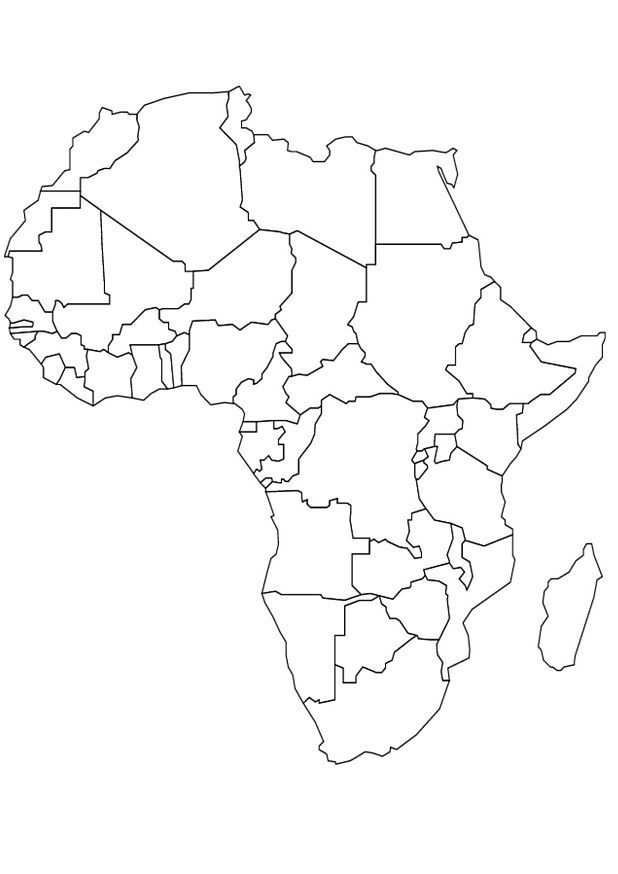 Kleurplaat Landkaarten Landkaart Afrika Met Afbeeldingen