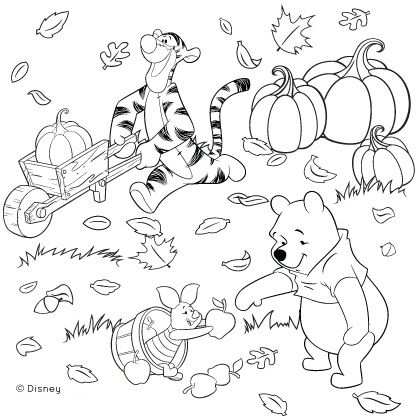 Winnie The Pooh And Friends Fall Coloring Page Mandala