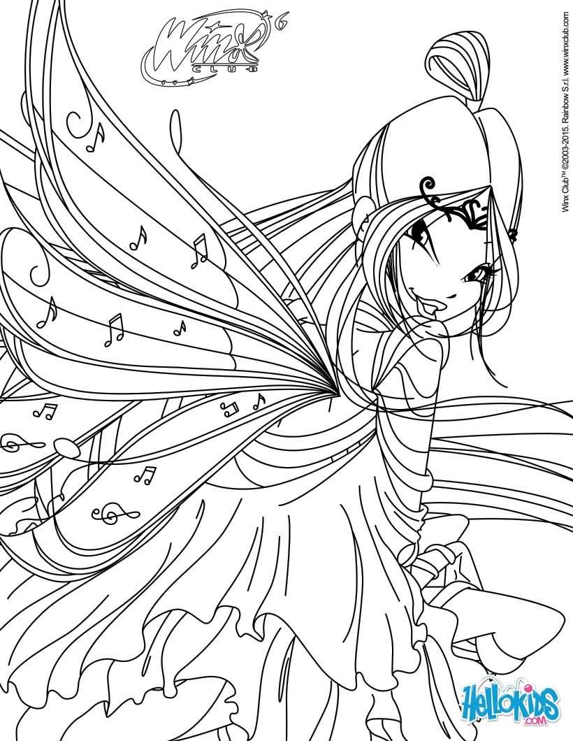 Musa Transformation Bloomix Coloring Page Cartoon Coloring