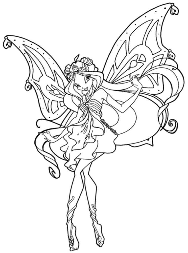 Free Winx Club Enchantix Colouring Pages With Images Fairy