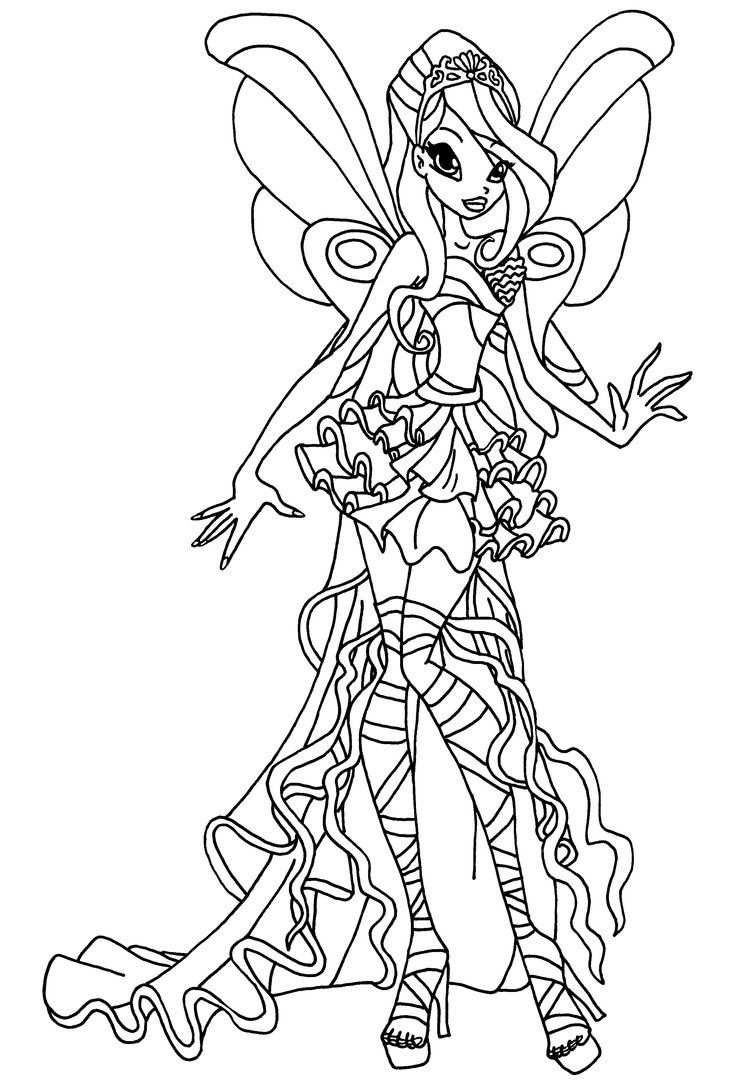 Winx Club Cartoon Coloring Pages Hello Kitty Colouring Pages