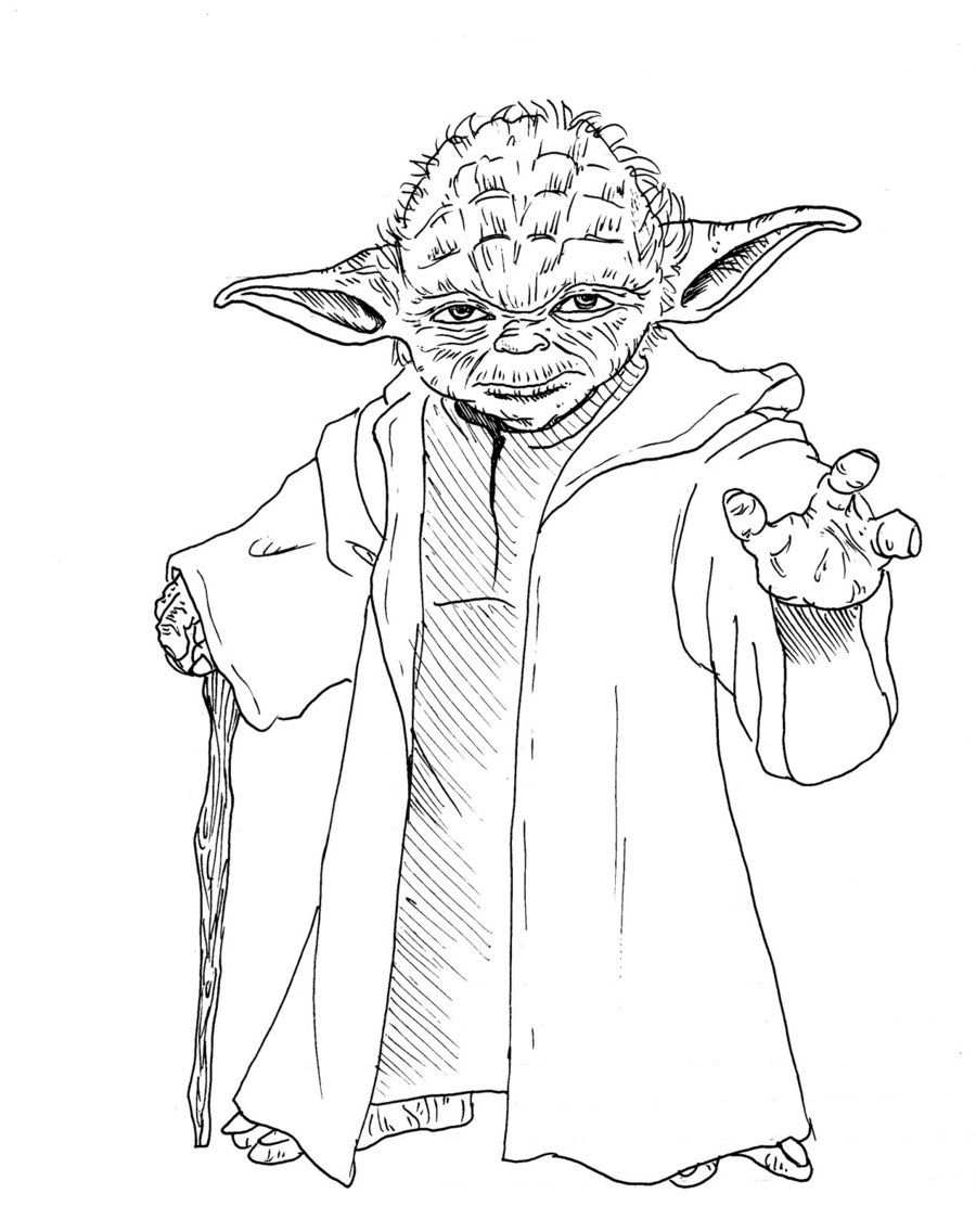 Kleurplaat Yoda