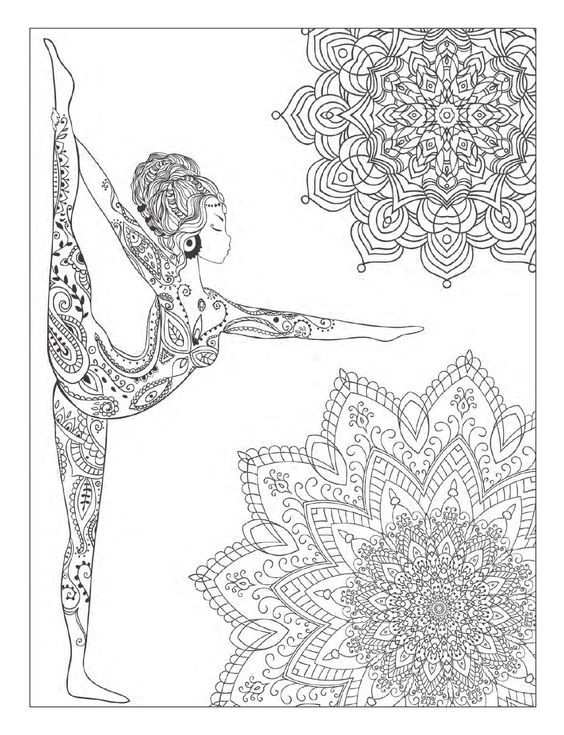 Yoga And Meditation Coloring Book For Adults With Yoga Poses And