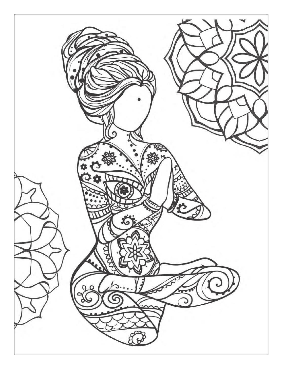 Yoga And Meditation Coloring Book For Adults With Yoga Poses And