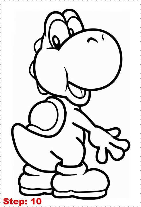 Kleurplaat Yoshi