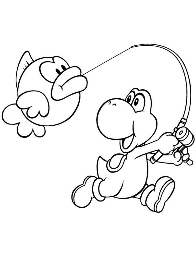 Yoshi Coloring Pages For Kids Super Mario Coloring Pages