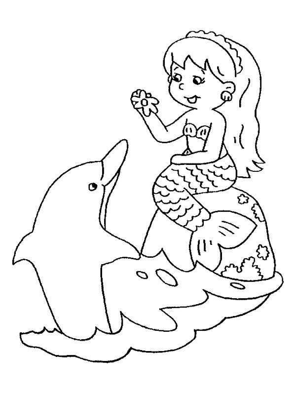 Coloring Page Mermaid Mermaid Kleurplaten Dieren Kleurplaten