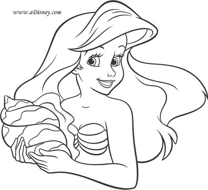 Kleurplaat Zeemeermin Ariel Met Afbeeldingen Prinses