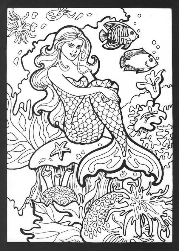 Kleurplaat Zeemeermin Realistic Mermaid Coloring Pages Download