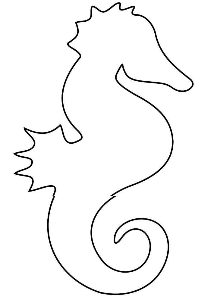 40 Seahorse Shape Templates Crafts Colouring Pages With