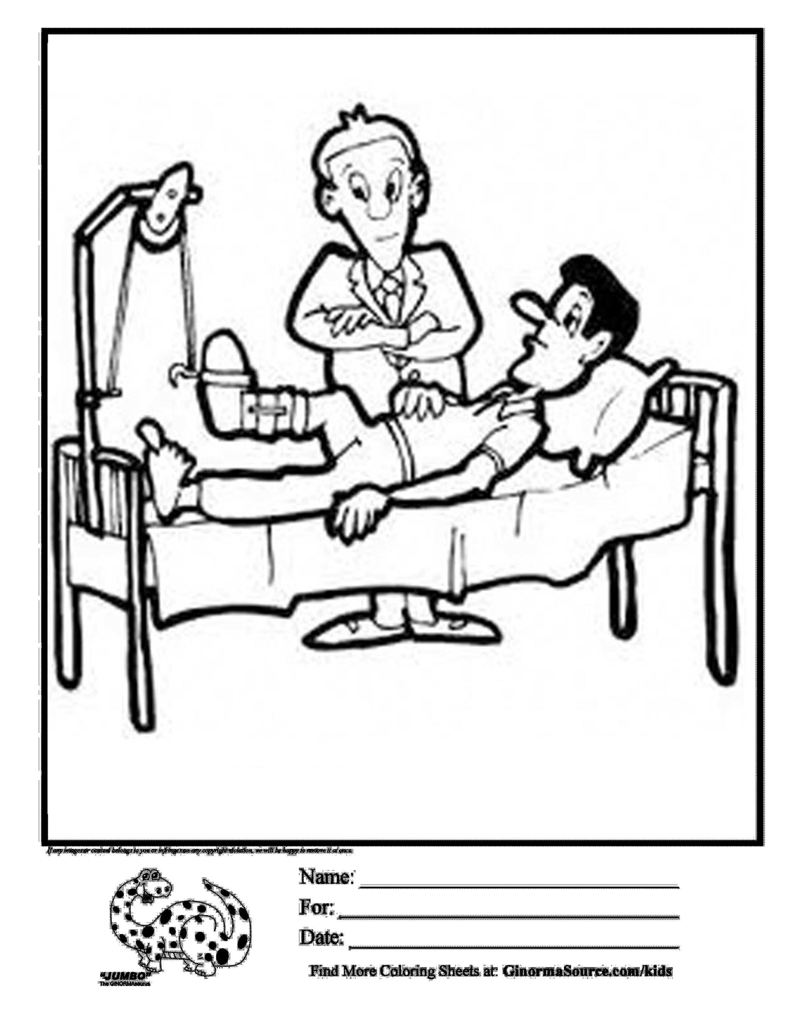 Coloring Page Hospital Bed With Images Coloring Pages Color