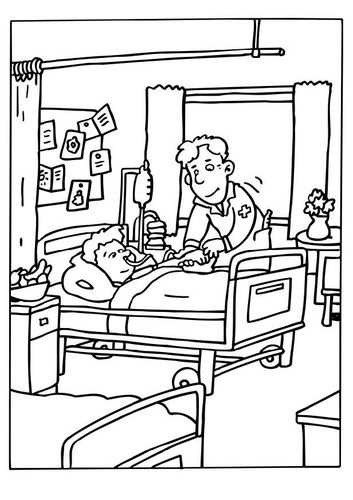 Coloring Page Hospital Bed Coloring Books Coloring Pages