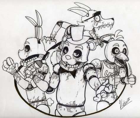 Five Nights At Freddy S Coloring Pages Black And White Coloring