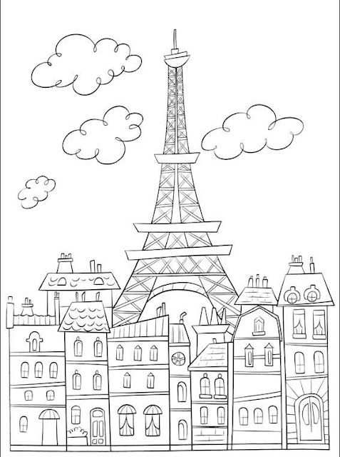 Kleurplaat Van De Eiffeltoren Coloring Page Eiffel Tower