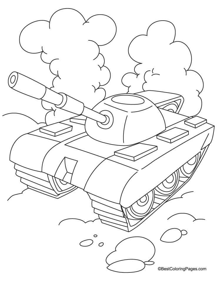 Tank With Cloud Coloring Page Download Free Tank With Cloud