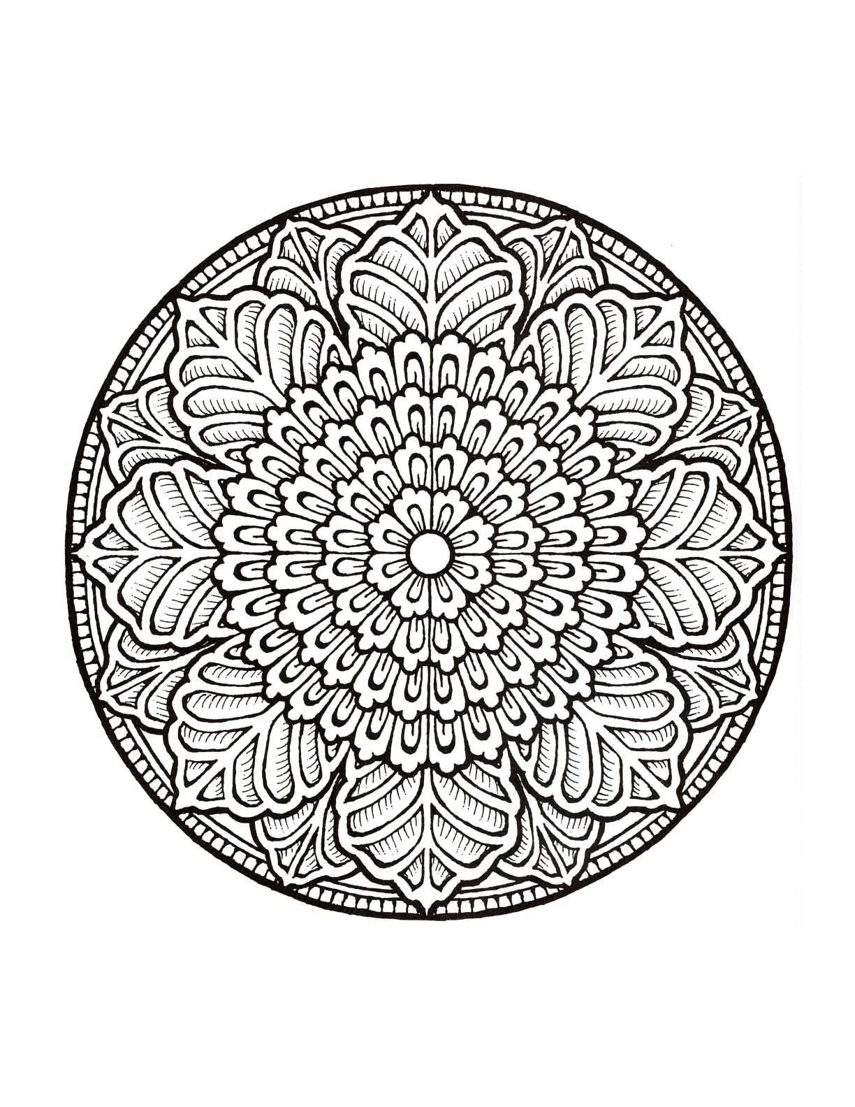 Mandala Original Flower Mandalas Coloring Pages For Adults
