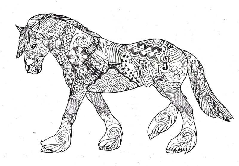 Mandala Paarden Kleurplaat Voor Volwassenen