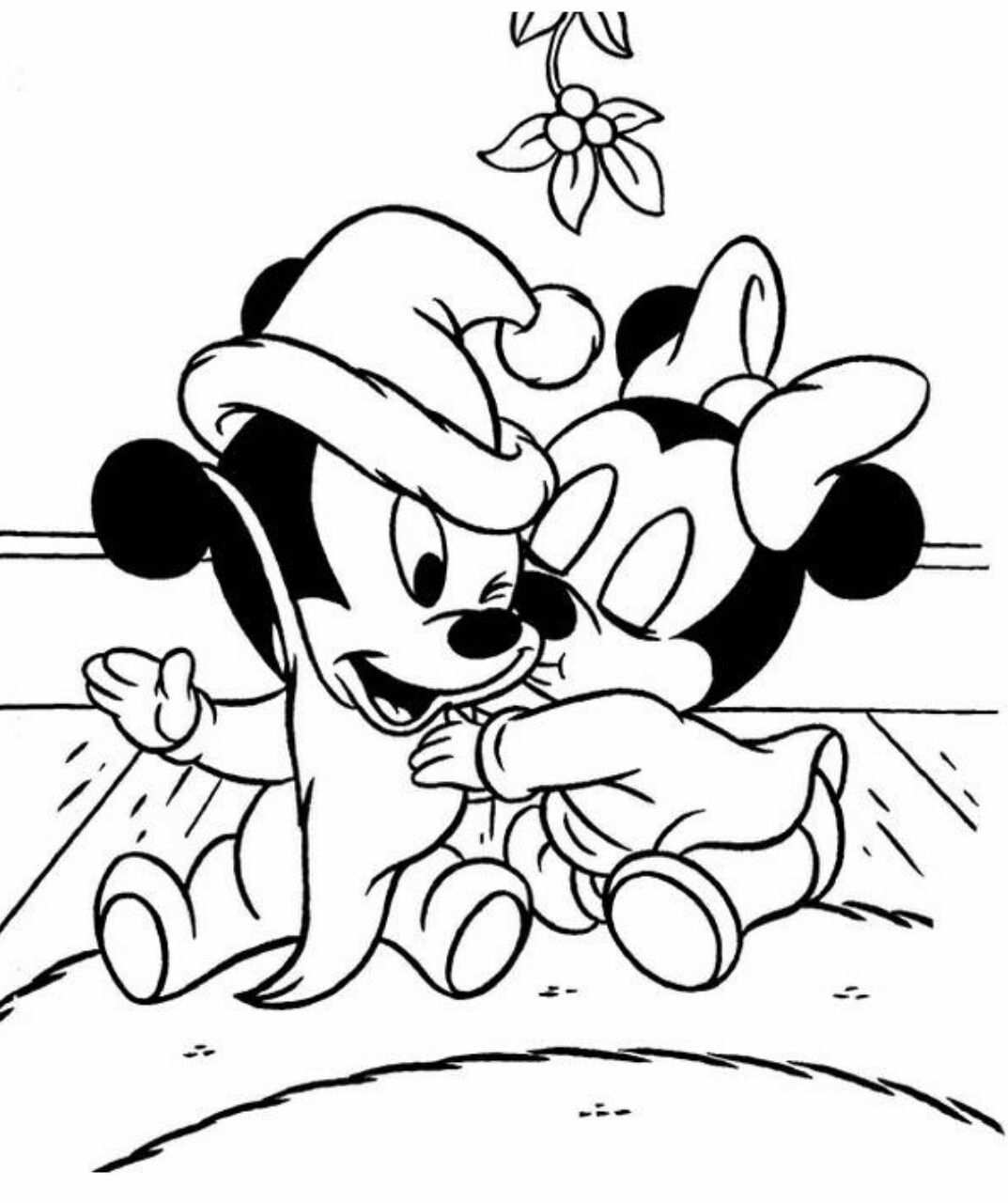 Kleurplaat Kerst Mickey En Minnie Mouse Minnie Mouse Coloring Pages