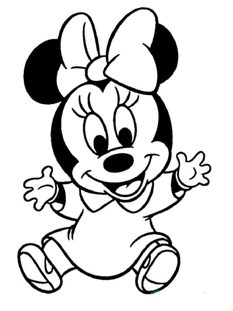 Minnie Baby Coloring Pages 2 By Sean With Images Minnie Mouse