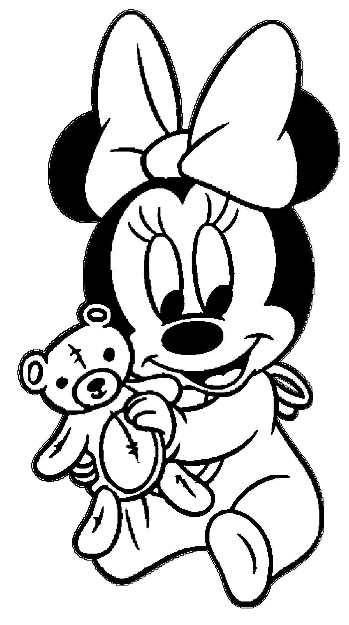 Minnie Baby Coloring Pages 2 By Sean With Images Minnie Mouse