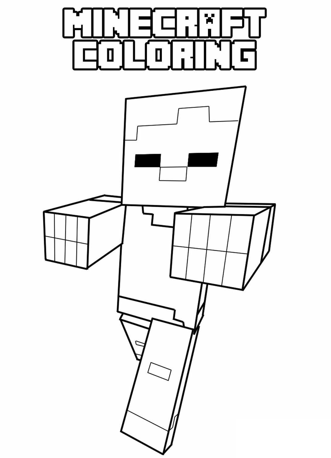 Minecraft Wither Skeleton Kleurplaat