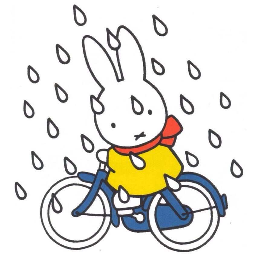 Miffy Bike Boekillustraties Digi Stempels Regen