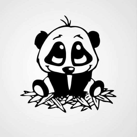 Panda 03 Muurstickers Patronen En Kleurplaten