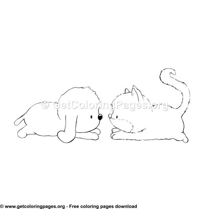 Puppy And Kitten Coloring Pages Leuke Ideeen Ideeen